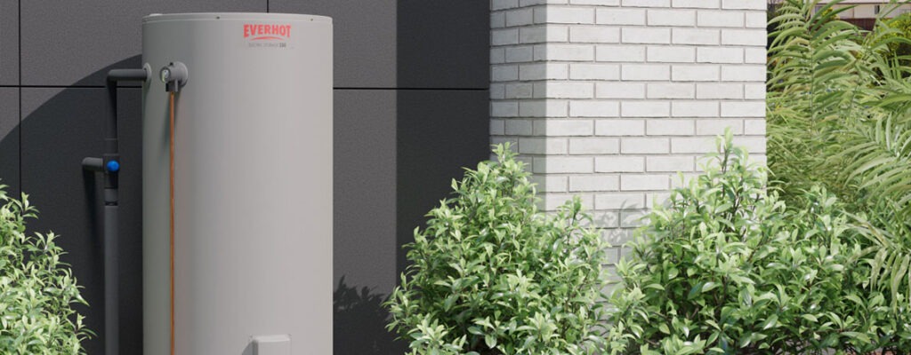 A Fresh Living Group heat pump installed next to the garden, providing efficient and eco-friendly heating for your home